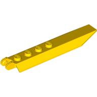 Hinge Plate 1 × 8 Locking with Angled Side Extensions, Rounded Plate Underside, 9 Teeth Yellow