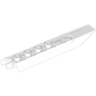 Hinge Plate 1 × 8 Locking with Angled Side Extensions, Rounded Plate Underside, 9 Teeth Transparent