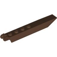 Hinge Plate 1 × 8 Locking with Angled Side Extensions, Rounded Plate Underside, 9 Teeth Braun
