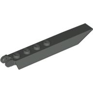 Hinge Plate 1 × 8 Locking with Angled Side Extensions, Rounded Plate Underside, 9 Teeth Dunkelgrau