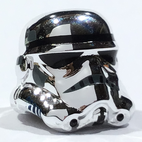Helmet Stormtrooper, Dotted Mouth Print Chrome Silver