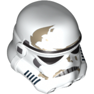 Helmet Stormtrooper, Dotted Mouth and Dirt Stains Print Weiß