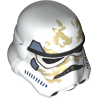 Helmet Stormtrooper, Dotted Mouth, Sand Blue Marks and Tan Dirt Stains Print Weiß