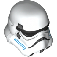 Helmet Stormtrooper, Dotted Mouth, Dark Azure and Dark Bluish Gray Print (Rebels Cartoon Style) White