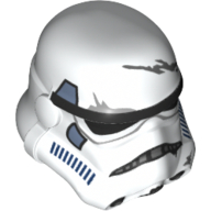 Helmet Stormtrooper, 2 Chin Holes and Sand Blue Details with Dark Blue Outlines and Battle Damage Scratches print (Imperial Jetpack Trooper) Weiß
