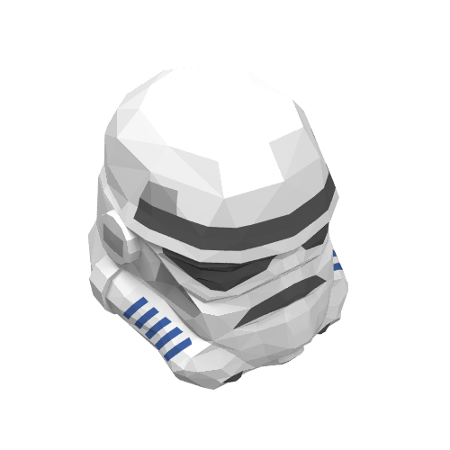 Helmet Stormtrooper, Dark Blue Vents Print White