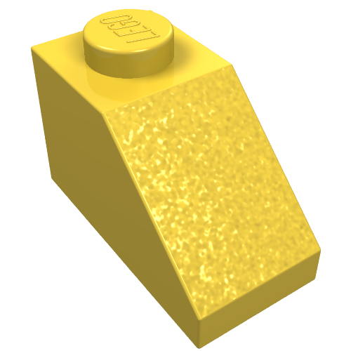 Brick Sloped 45° 2 × 1 without Bottom Pin Yellow