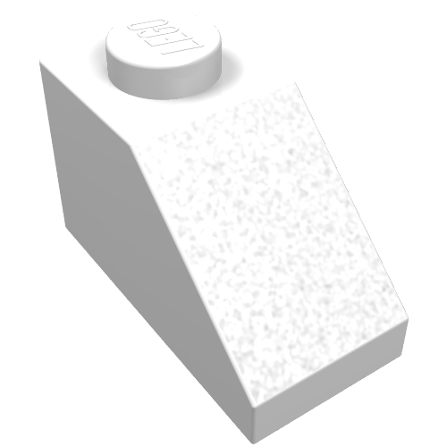 Brick Sloped 45° 2 × 1 without Bottom Pin White