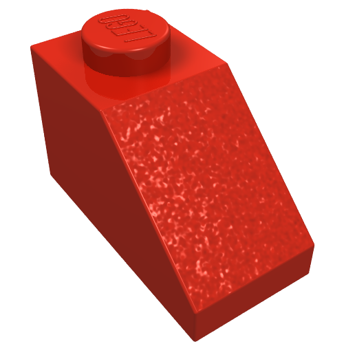 Brick Sloped 45° 2 × 1 without Bottom Pin Red