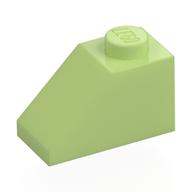 Brick Sloped 45° 2 × 1 with Bottom Pin Yellowish Green