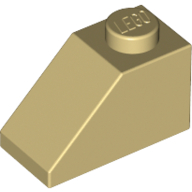 Dachstein 45° 2 × 1 mit Pin unten Beige