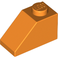 Dachstein 45° 2 × 1 mit Pin unten Orange