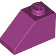 Dachstein 45° 2 × 1 mit Pin unten Magenta