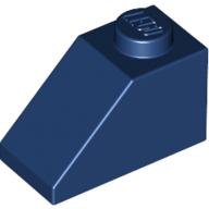 Brick Sloped 45° 2 × 1 with Bottom Pin Dark Blue
