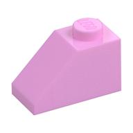 Brick Sloped 45° 2 × 1 with Bottom Pin Bright Pink