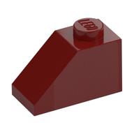 Brick Sloped 45° 2 × 1 with Bottom Pin Dark Red