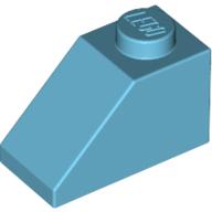 Brick Sloped 45° 2 × 1 with Bottom Pin Medium Azure