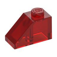 Dachstein 45° 2 × 1 mit Pin unten Transparent-Rot