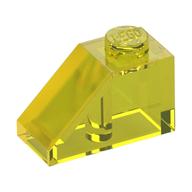 Brick Sloped 45° 2 × 1 with Bottom Pin Trans-Yellow