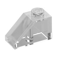Dachstein 45° 2 × 1 mit Pin unten Transparent