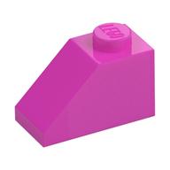 Brick Sloped 45° 2 × 1 with Bottom Pin Dark Pink