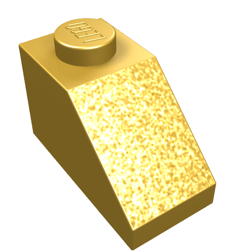 Dachstein 45° 2 × 1 mit Pin unten Metallic-Gold