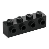 Stein speziell 1 × 4 mit 4 Noppen einseitig Schwarz