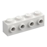 Brick Special 1 × 4 with 4 Studs on One Side White