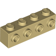 Stein speziell 1 × 4 mit 4 Noppen einseitig Beige