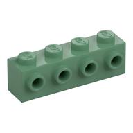 Stein speziell 1 × 4 mit 4 Noppen einseitig Sandgrün