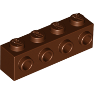 Brick Special 1 × 4 with 4 Studs on One Side Reddish Brown