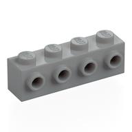 Stein speziell 1 × 4 mit 4 Noppen einseitig Hellblaugrau