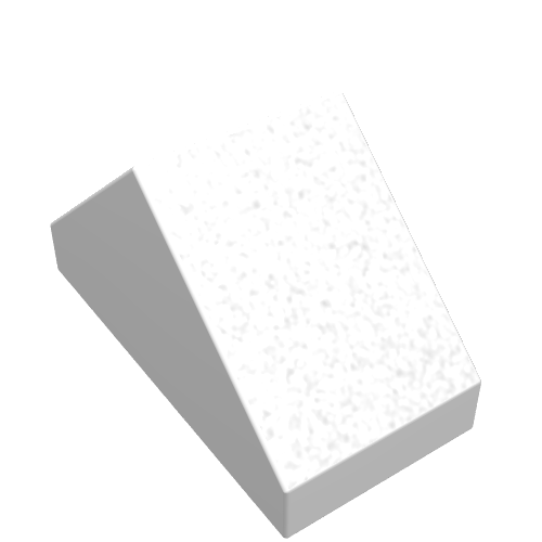 Brick Sloped 45° 2 × 1 Double with Ovoid Bottom Pin White
