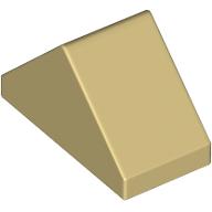 Brick Sloped 45° 2 × 1 Double with Ovoid Bottom Pin Tan