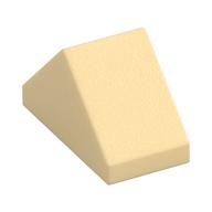 Brick Sloped 45° 2 × 1 Double with Inside Stud Holder Beige