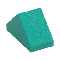 Brick Sloped 45° 2 × 1 Double with Inside Stud Holder Dunkeltürkis