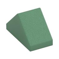 Brick Sloped 45° 2 × 1 Double with Inside Stud Holder Sand Green