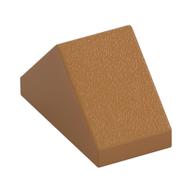 Brick Sloped 45° 2 × 1 Double with Inside Stud Holder Medium Nougat