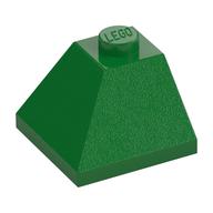 Brick Sloped 45° 2 × 2 Double Convex Grün