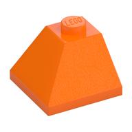 Brick Sloped 45° 2 × 2 Double Convex Orange