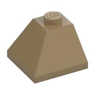 Brick Sloped 45° 2 × 2 Double Convex Dark Tan