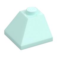 Brick Sloped 45° 2 × 2 Double Convex Light Aqua