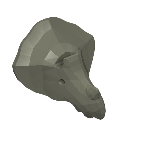 Animal Body Part, Dinosaur, Triceratops Head Dark Gray