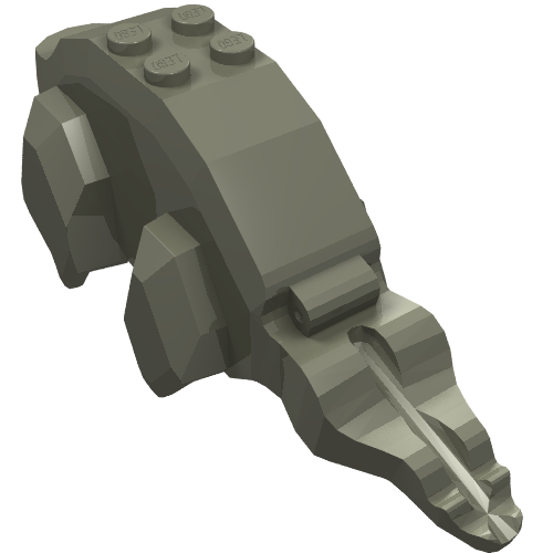 Animal Body Part, Dinosaur, Triceratops Body Top Dark Gray