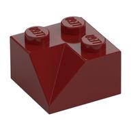 Brick Sloped 45° 2 × 2 Double Concave Dunkelrot