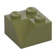 Brick Sloped 45° 2 × 2 Double Concave Olivgrün