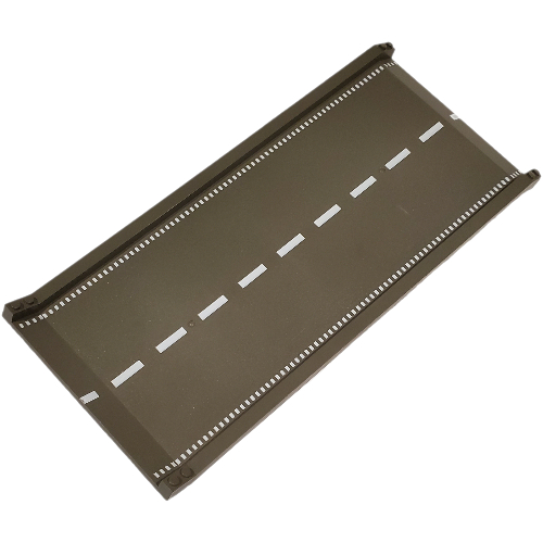 Baseplate Ramp 16 × 32 Inclined, Road with White Center Stripe Print Dark Gray