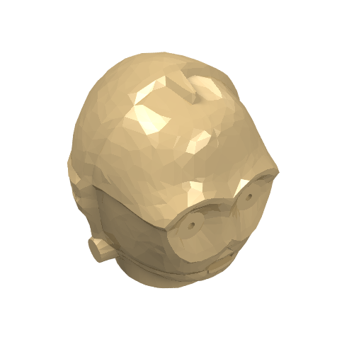 Minifig Head Special, Protocol Droid (C-3PO) [Plain] Pearl Light Gold