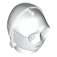 Minifig Head Special, Protocol Droid (C-3PO) [Plain] White