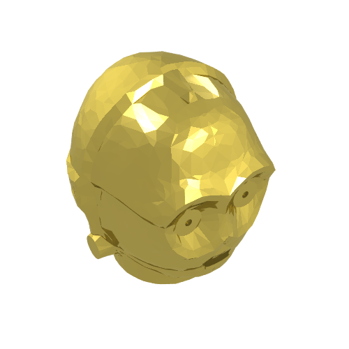 Minifig Head Special, Protocol Droid (C-3PO) [Plain] Chrome Gold
